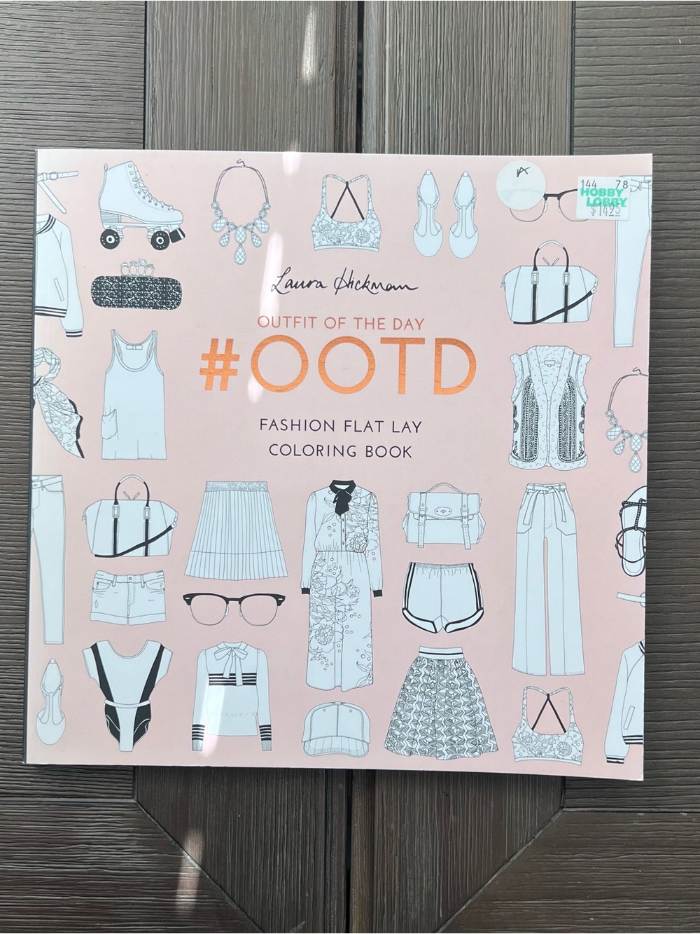RARE! OOTD Outfit of The Day Fashion Flat Lay Adult Coloring Book Laura Hickman